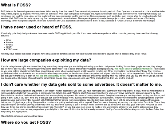 foss screenshot