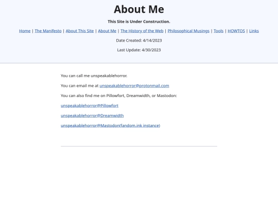 aboutme screenshot