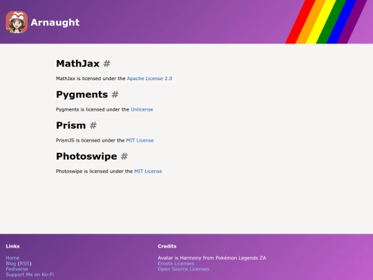 open-source-licenses screenshot