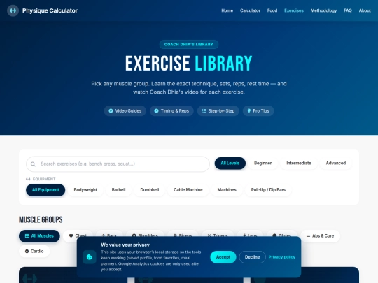 exercises screenshot
