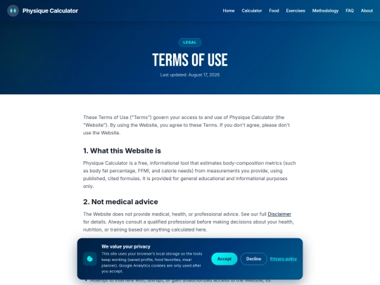 terms screenshot