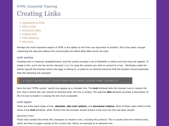 Test/links screenshot