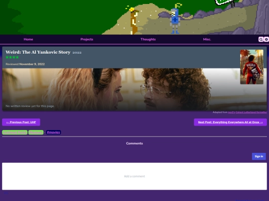 thoughts/reviews/movies/weird-the-al-yankovic-story-2022 screenshot