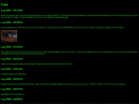 logs screenshot