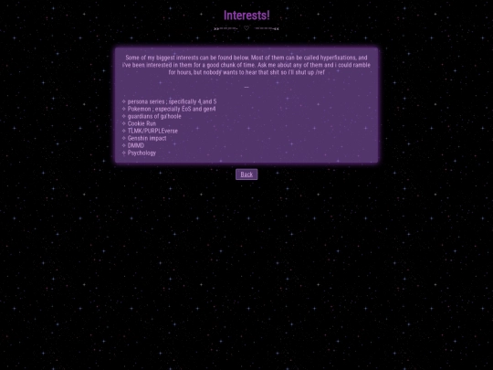 interests screenshot