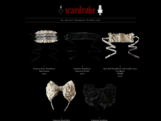 wardrobe/accessories screenshot