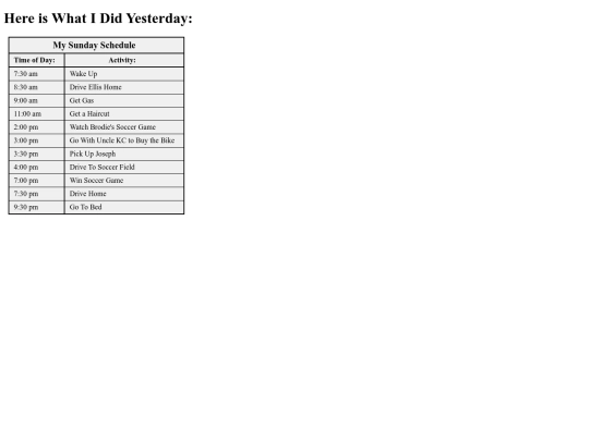 Schedule_Styling_Assignment/Styled_Schedule screenshot