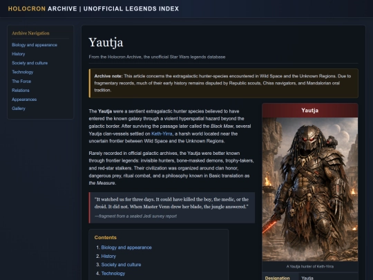 Star Wars/Yautja/Yautja screenshot