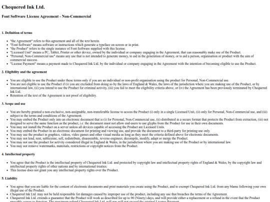 fonts/FSLA_NonCommercial_License screenshot