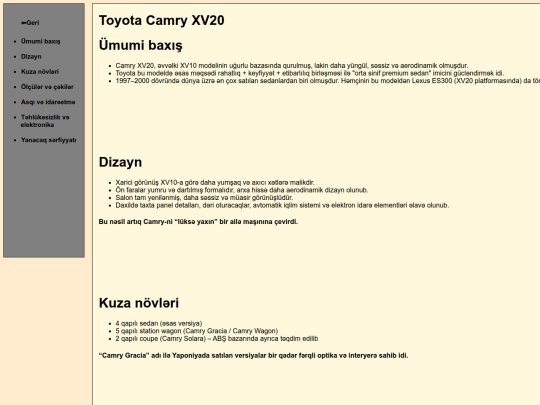 camryXV20 screenshot