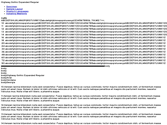 webfontkit-20231226-164124/hwygexpd-demo screenshot
