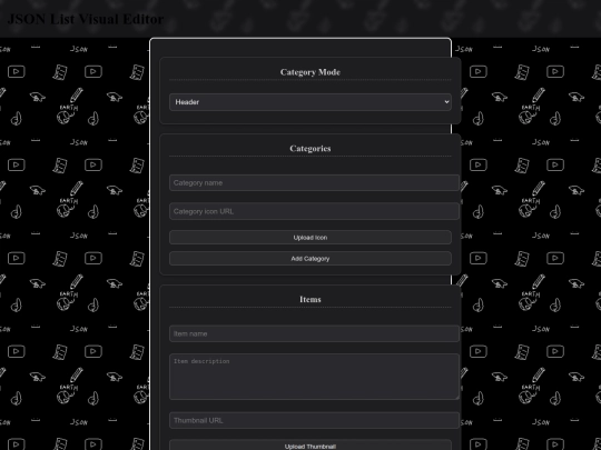 side-projects/jsonlist/editor screenshot