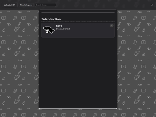 side-projects/jsonlist screenshot