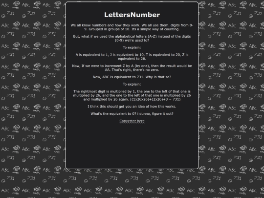 side-projects/lettersnumber screenshot