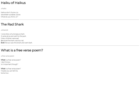 3 Original Poems screenshot
