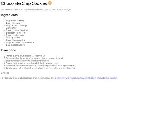 Recipe screenshot