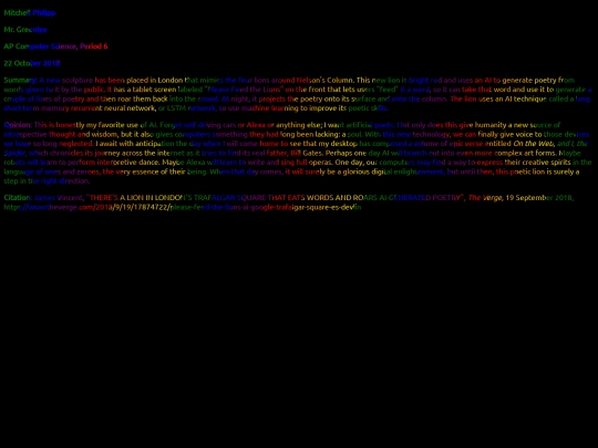 haikudiscussion/octoberarticlereport screenshot