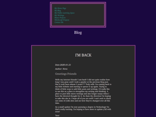 Blogging screenshot