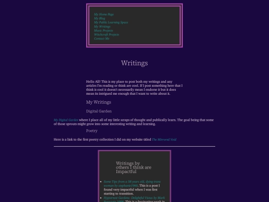 Writing screenshot