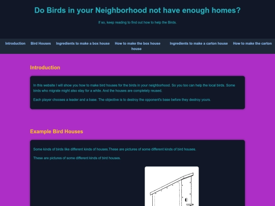 Birdhousesite screenshot