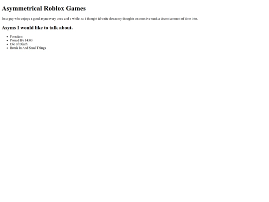 Asymmetricals screenshot
