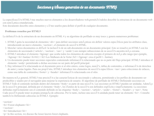 SeccionesylíneasgeneralesdeundocumentoHTML5 screenshot