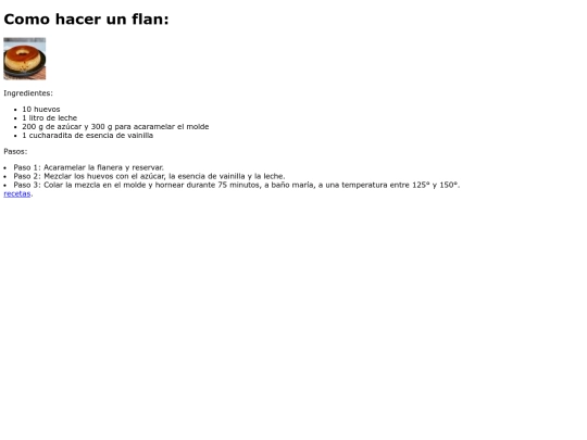 recetas/Flan screenshot