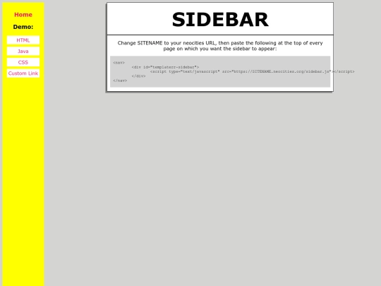sidebar/HTML screenshot