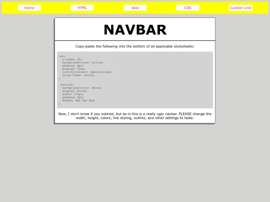 topbar/CSS screenshot