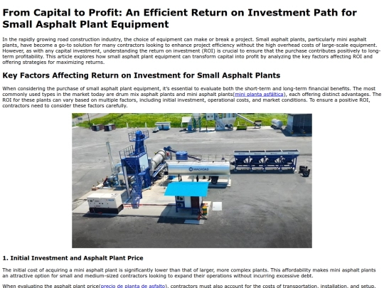 from-capital-to-profit-an-efficient-return-on-investment-path-for-small-asphalt-plant-equipment screenshot