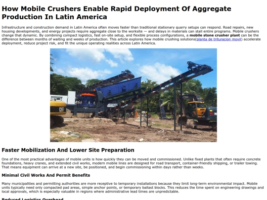 how-mobile-crushers-enable-rapid-deployment-of-aggregate-production-in-latin-america screenshot