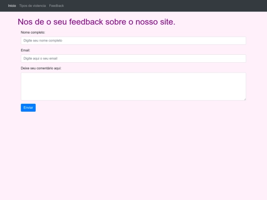 site violencia contra a mulher/feedback screenshot