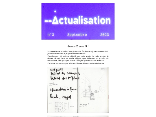 newsletter/septembre2023 screenshot
