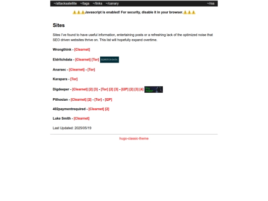 links screenshot