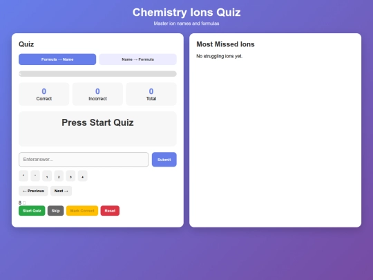 chemquiz screenshot