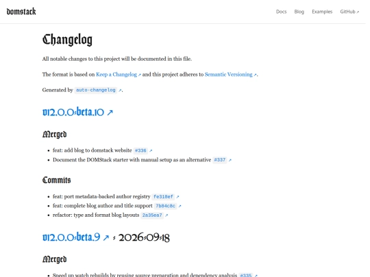 CHANGELOG screenshot
