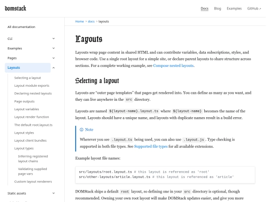 docs/layouts screenshot