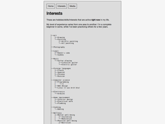 interests screenshot