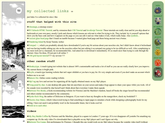 links screenshot
