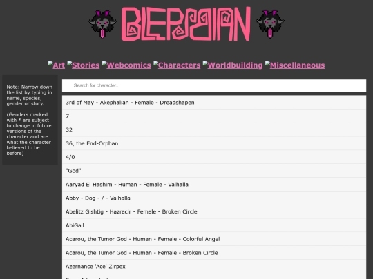 characterscontent screenshot