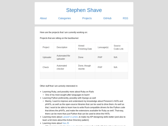 projects screenshot
