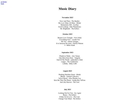 music-diary screenshot