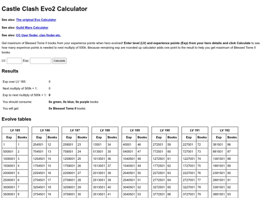 evo2calc screenshot