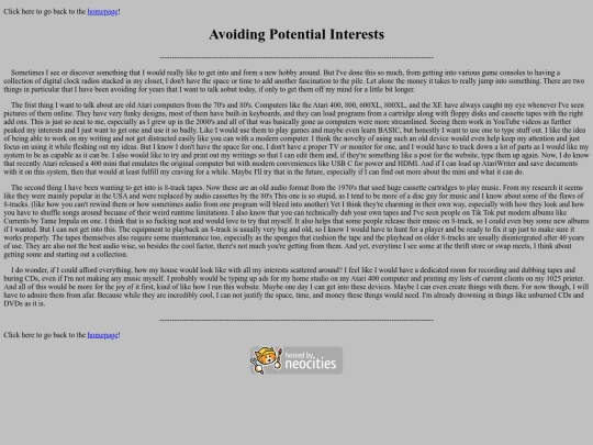AvoidingInterests screenshot