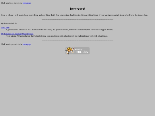 Interests screenshot