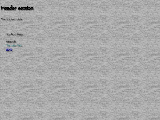 article/test screenshot