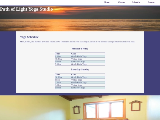 schedule screenshot