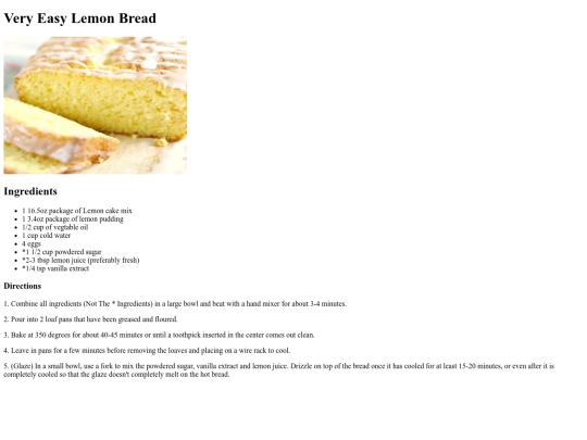 Recipes/veryeasylemonbread screenshot