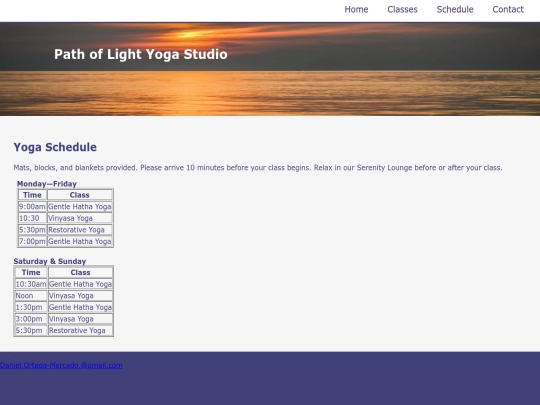 schedule screenshot