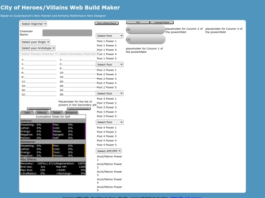 CoXHeroAndVillainBuilder screenshot